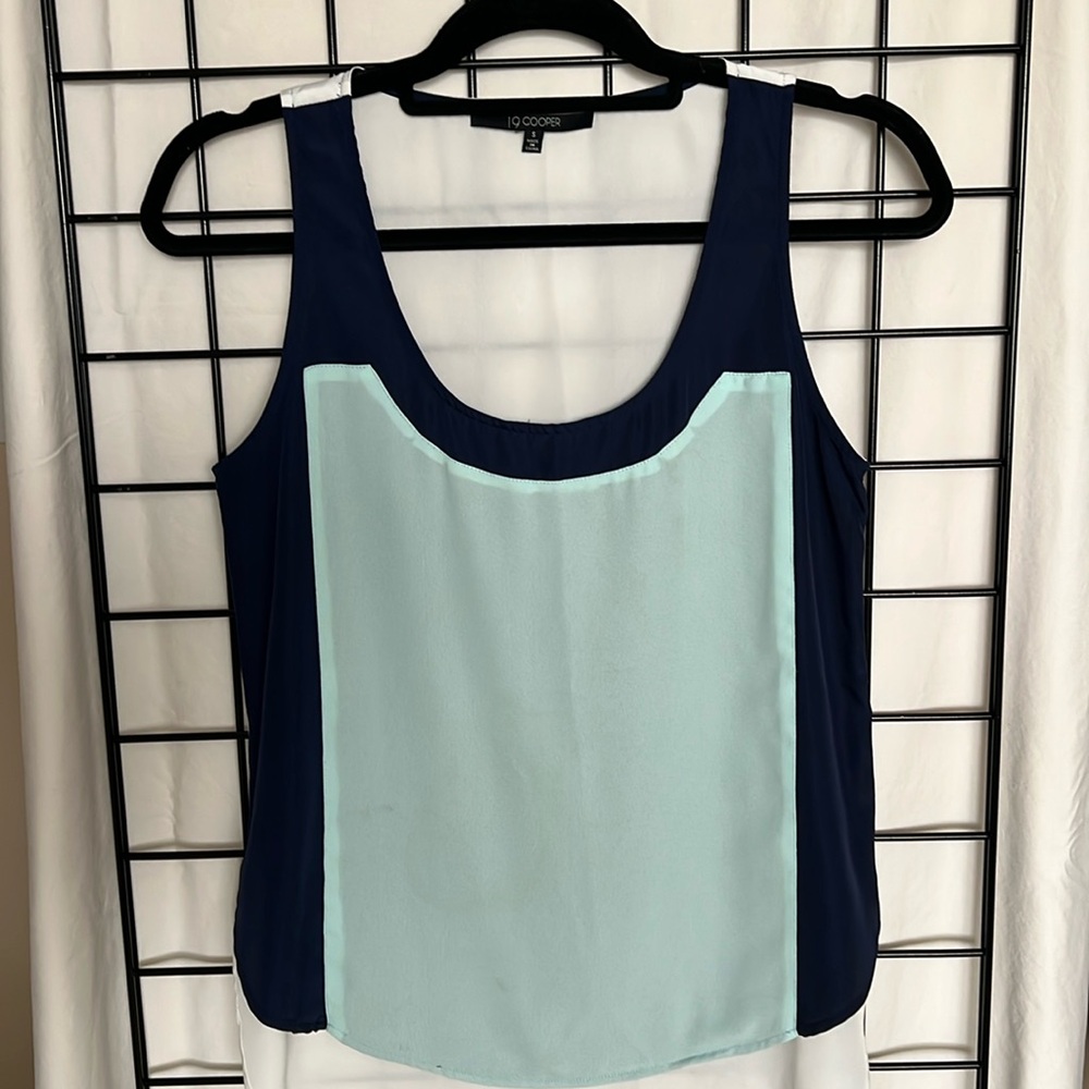 19 Cooper Color Block Tank Top Blouse Small